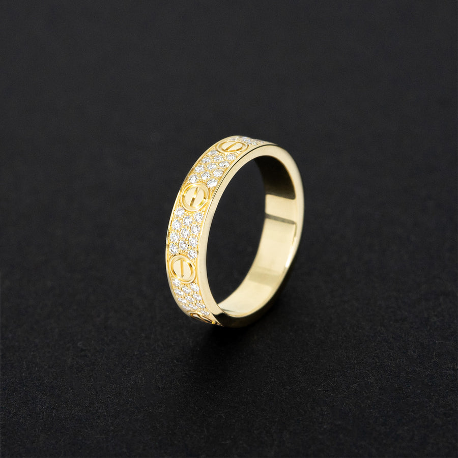 แหวน Cartier Love Band with Pave Diamonds 18K Yellow Gold Size 48# (Used) #vrcalrfim 5023 #lrf