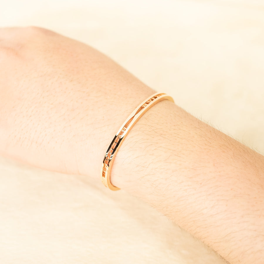 กำไลข้อมือ Bvlgari B.zero1 Bracelet with openwork logo spiral 18K Rose Gold Size M# (Used) #vrbvb 7300