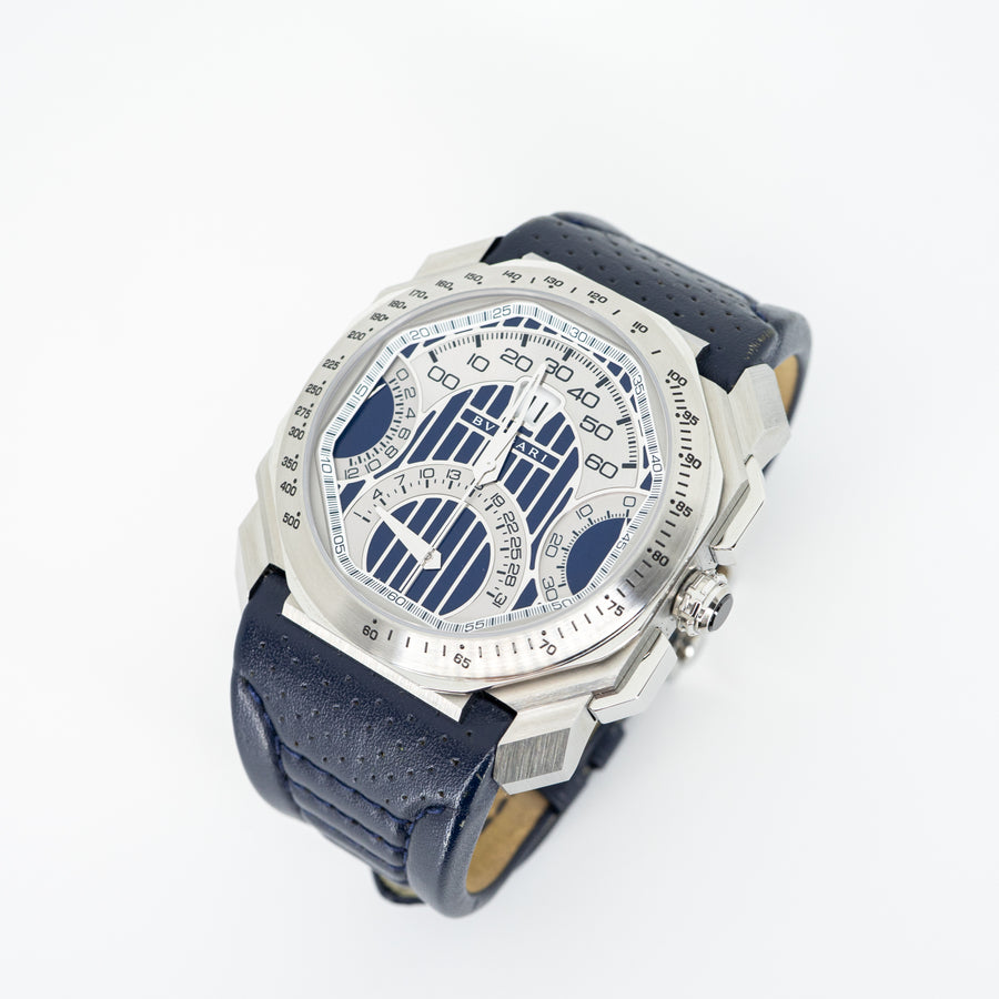 นาฬิกา Bvlgari Octo Maserati Special Edition, Chronograph, Jumping hour, Retrograde Stainless Steel Size 44mm.# (Used) #vrbv 0526