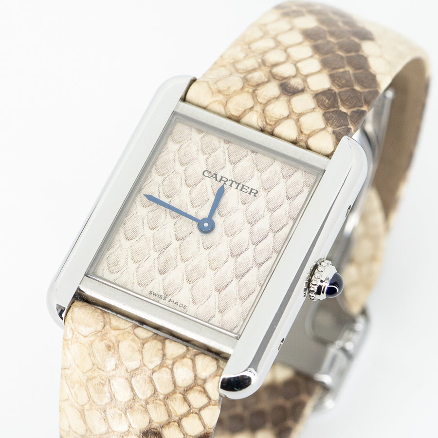 นาฬิกา Cartier Tank Solo Python, Quartz, Python Strap Size 24x31 mm.# (Used) #vrcaw 5133