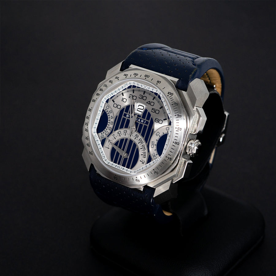 นาฬิกา Bvlgari Octo Maserati Special Edition, Chronograph, Jumping hour, Retrograde Stainless Steel Size 44mm.# (Used) #vrbv 0526