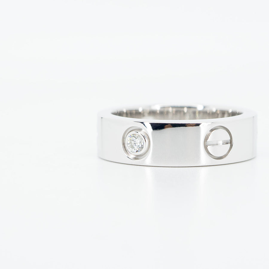 แหวน Cartier Love 3Diamonds Ring 18K White Gold Size 52# (Used) #vrcaim 5020