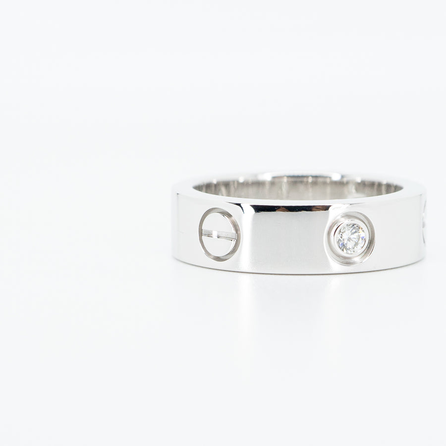 แหวน Cartier Love 3Diamonds Ring 18K White Gold Size 52# (Used) #vrcaim 5020