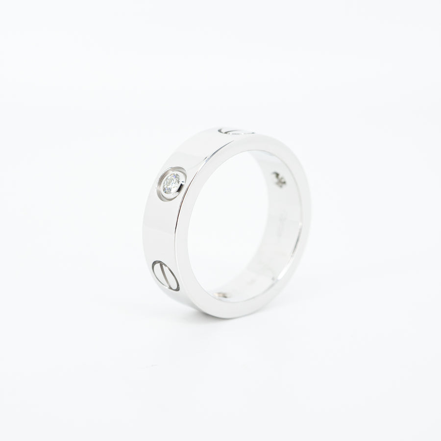 แหวน Cartier Love 3Diamonds Ring 18K White Gold Size 52# (Used) #vrcaim 5020