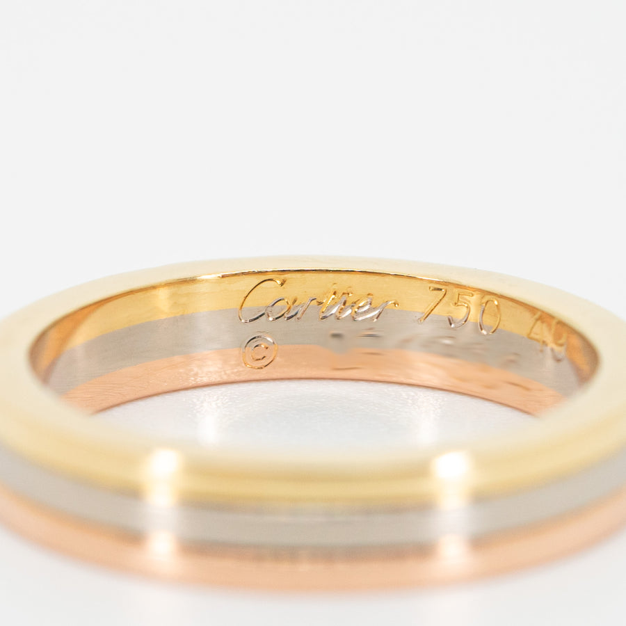 แหวน Cartier Trinity Vendôme Louis Cartier band 3.5mm. 18K 3 Colors Size 49# (Used) #vrcarim 5432