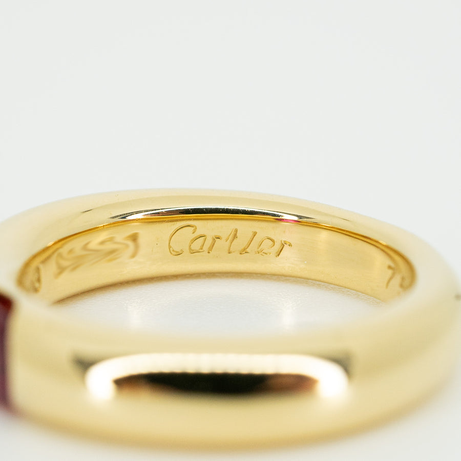 แหวน Vintage Cartier Ellipse Ruby Ring 18K Yellow Gold Size 48# (Used) #vrcarim 5425