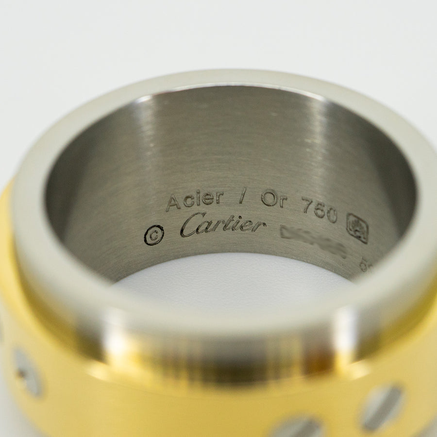 แหวน Cartier Santos ring stainless steel 18K Yellow Gold Size 59# (Used) #vrcarim 5442