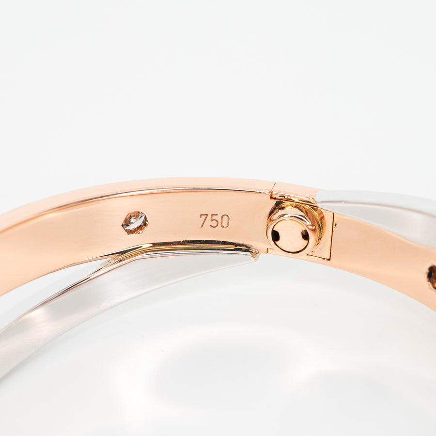 กำไล Cartier Love Double Bracelet, Diamond-Paved Rose Gold , White Gold Size 16# (Used) #vrcalrf 5092 #lrf