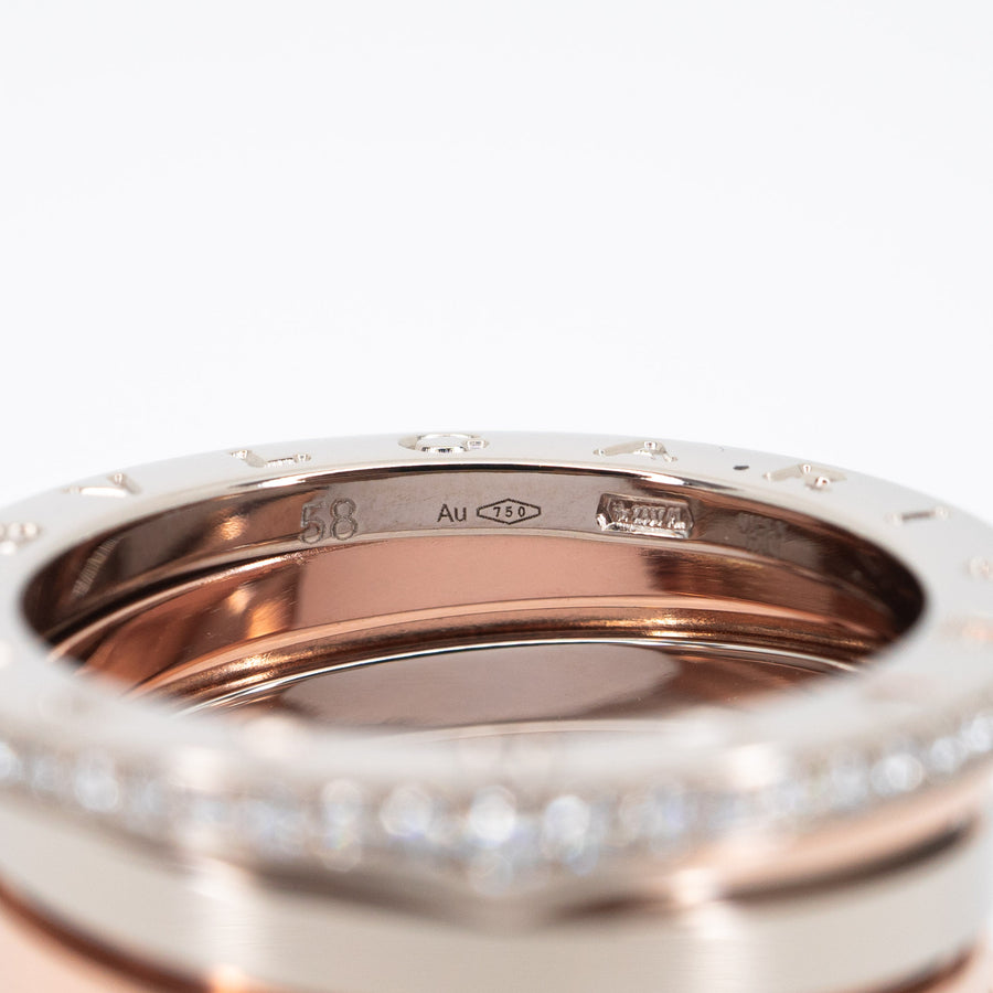 แหวน Bvlgari B.zero1 Four-band ring , Pavé Diamonds on the Edges #TU Size 58# (Used) #vrbvn 5508