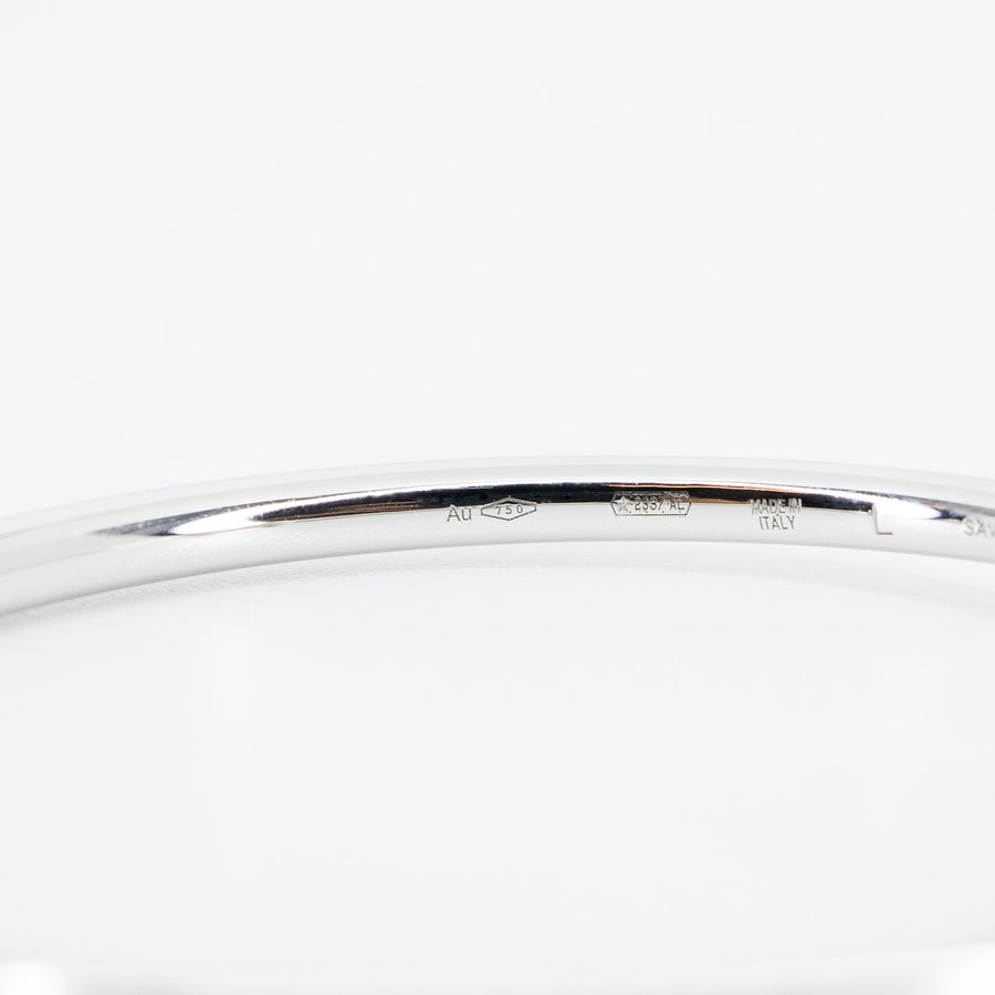 ต่างหู Bvlgari B.zero1 Large Hoop Earrings Set with Pavé Diamonds on The Spiral #TU 18K White Gold (Used) #vrbvn 5518