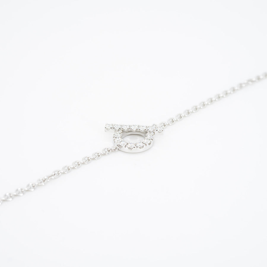 สร้อยข้อมือ Hermes Finesse Bracelet With Diamonds #T3 18K White Gold Size ST# (Used) #vrheb 6136