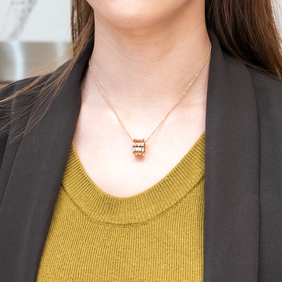 สร้อยและจี้ Bvlgari B.zero1 necklace and pendant 18K Rose Gold Size 38.5/41/43.5/46cm.# (Used) #vrbvnlim 7097