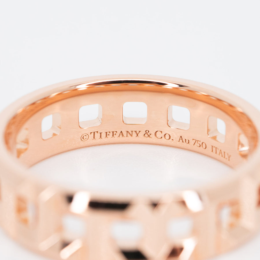 แหวน Tiffany & Co. Tiffany T True Wide Ring 5.5 mm. #T4 18K Rose Gold Size 53# (Used) #vrtirimt 5570