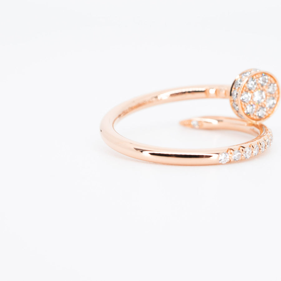 แหวน Cartier Juste Un Clou ring with full diamonds #T2 18K Rose Gold Size 47# (Used) #vrca 0556