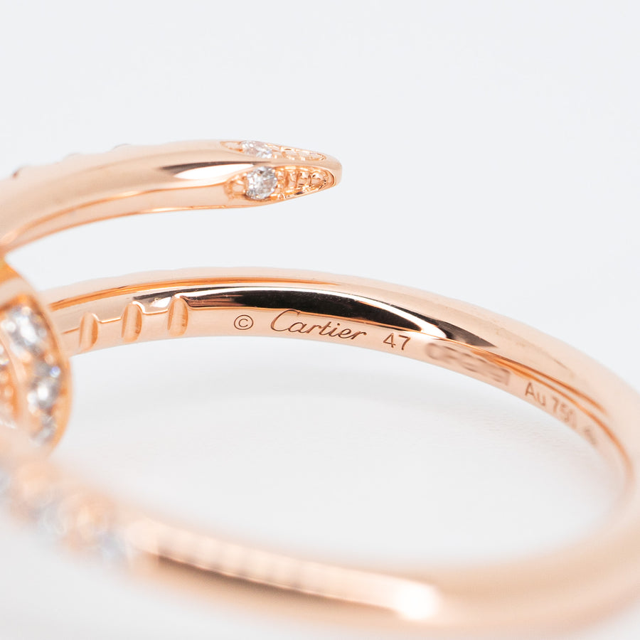 แหวน Cartier Juste Un Clou ring with full diamonds #T2 18K Rose Gold Size 47# (Used) #vrca 0556