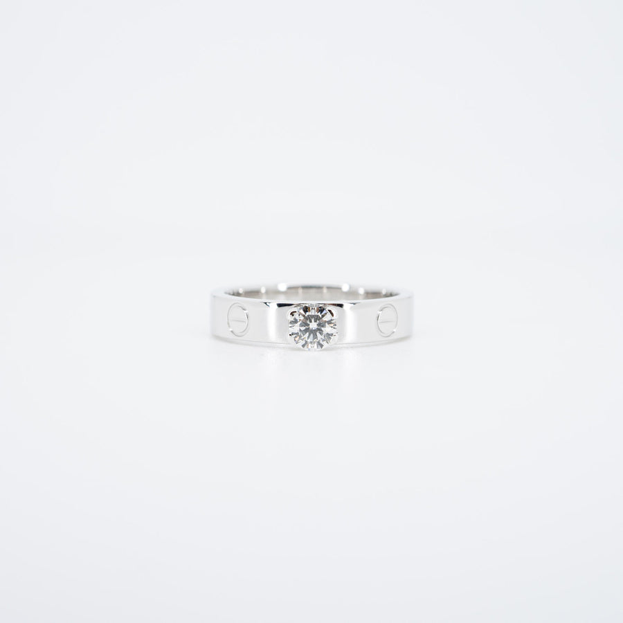 แหวน Cartier Love Solitaire Ring 0.24ct #T3 18K White Gold Size 49# (Used) #vrcarim 5604