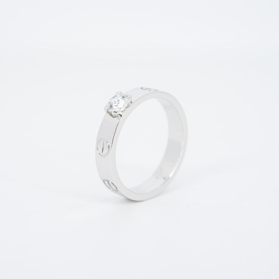 แหวน Cartier Love Solitaire Ring 0.24ct #T3 18K White Gold Size 49# (Used) #vrcarim 5604
