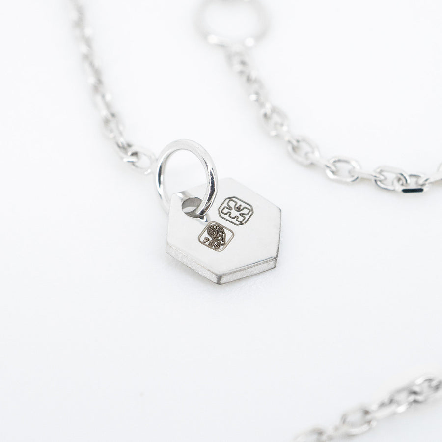 สร้อยและจี้ Chaumet Bee My Love pendant with diamonds #T3 18K White Gold Size 15-16"# (Used) #vrchau 0567