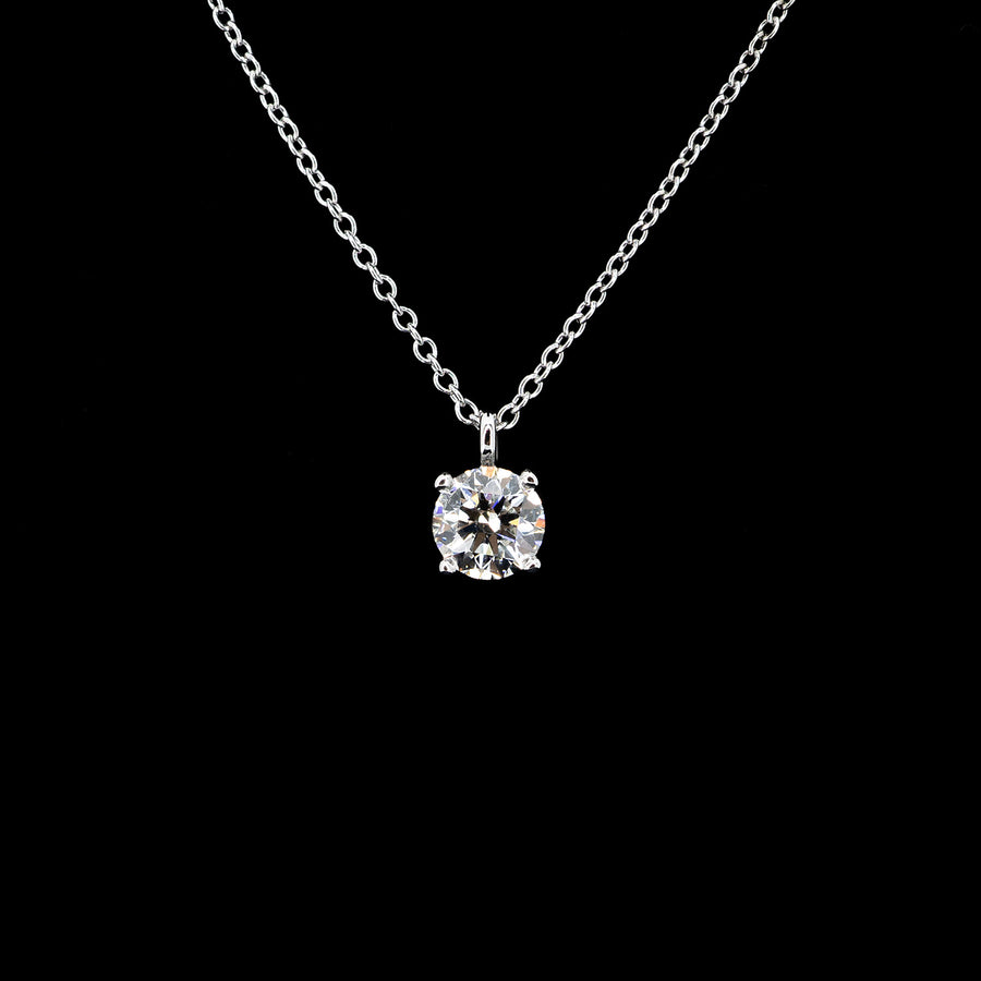 สร้อยและจี้ Tiffany & Co. Tiffany Solitaire Diamond Pendant Necklace 0.53ct H VS1 #T4 Platinum950 Size 16"# (Used) #vrtinl 5647