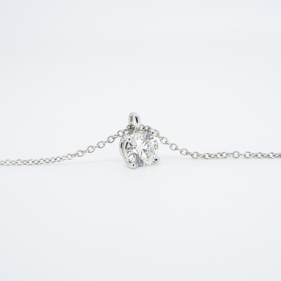 สร้อยและจี้ Tiffany & Co. Tiffany Solitaire Diamond Pendant Necklace 0.53ct H VS1 #T4 Platinum950 Size 16"# (Used) #vrtinl 5647