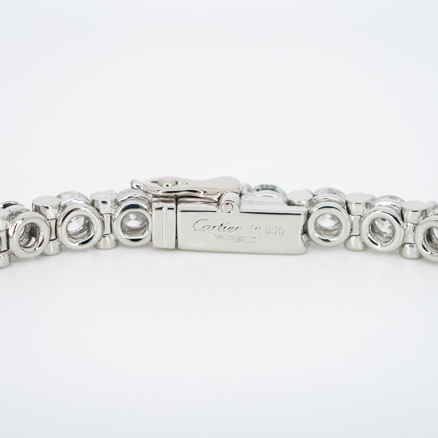 สร้อยข้อมือ Cartier Diamond Line Bracelet, Platinum, diamond 8ct #T1 Platinum950 Size 17cm.# (Used) #vrca 0705