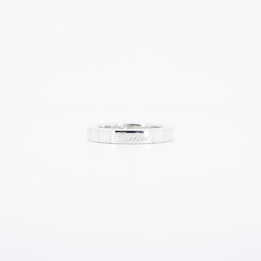 แหวน Cartier Lanieres 1diamond Ring #T3 18K White Gold Size 47# (Used) #vrcar 5903
