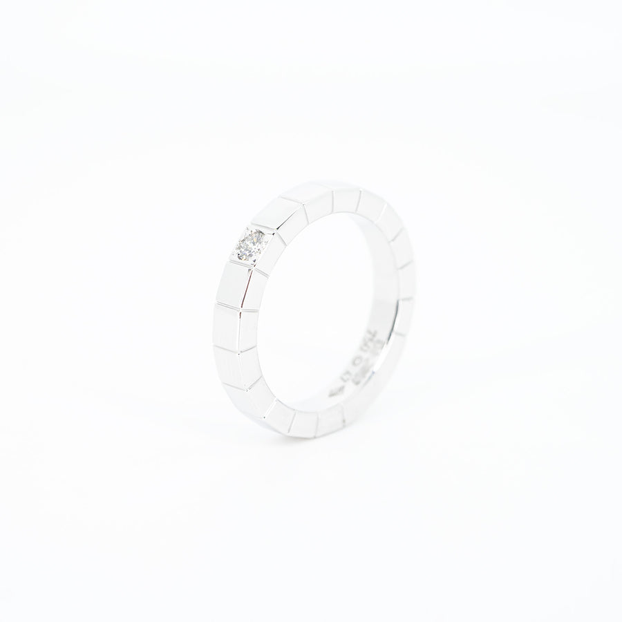 แหวน Cartier Lanieres 1diamond Ring #T3 18K White Gold Size 47# (Used) #vrcar 5903