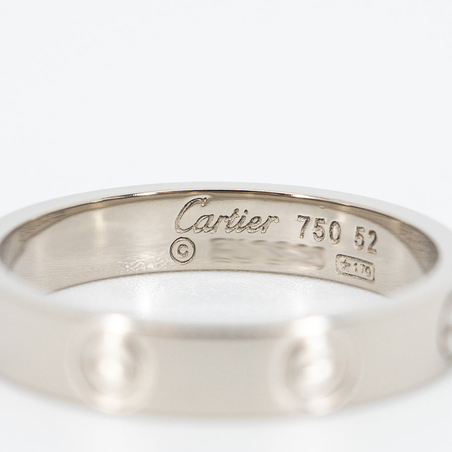 แหวน Cartier Love band #T4 18K White Gold Size 52# (Used) #vrcarimt 5796