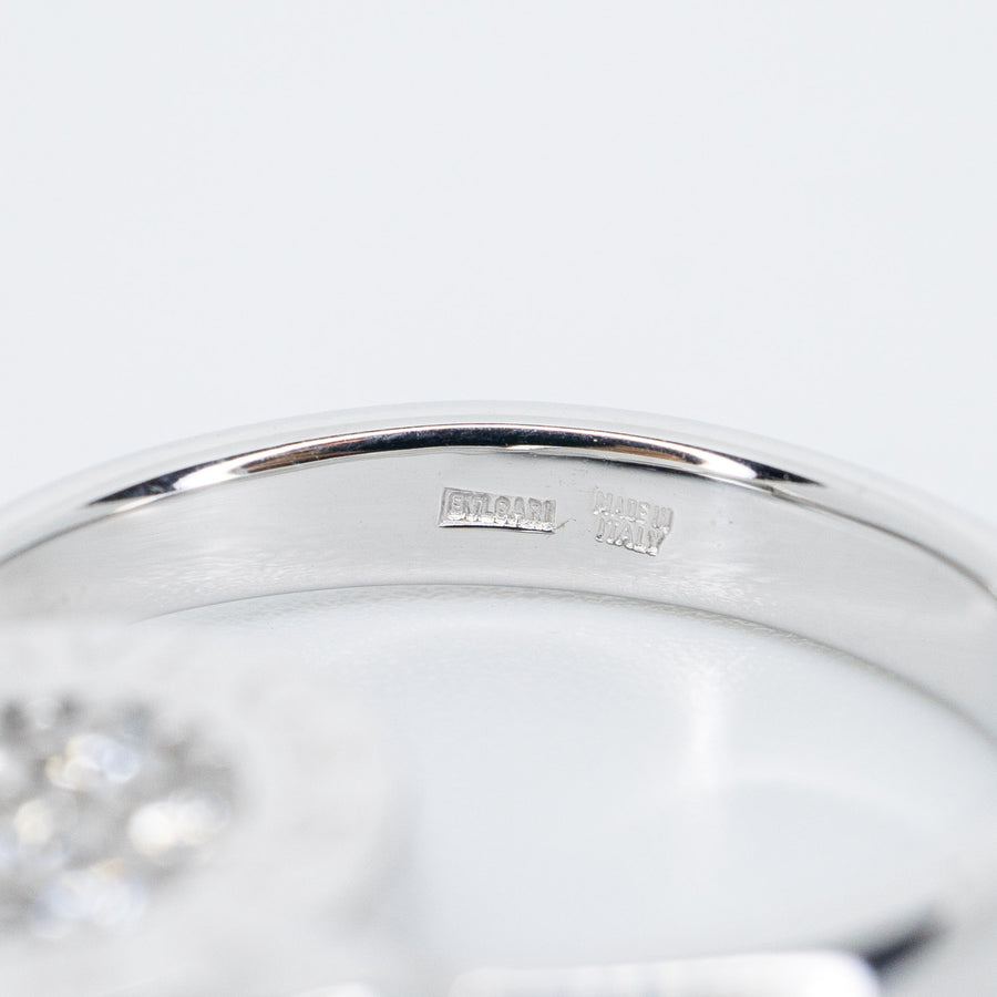 แหวน Bvlgari Bvlgari Flip Ring set with diamonds and onyx #TU 18K White Gold Size 49# (Used) #vrbvrim 5754