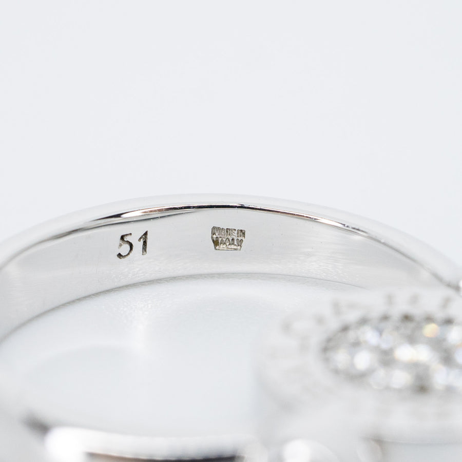 แหวน Bvlgari Bvlgari Flip Ring set with diamonds and onyx #TU 18K White Gold Size 51# (Used) #vrbvrim 5776