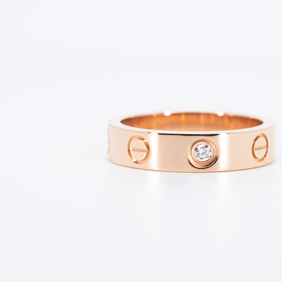 แหวน Cartier Love band 1Diamond #T3 18K Rose Gold Size 47# (Used) #vrcarim 5756