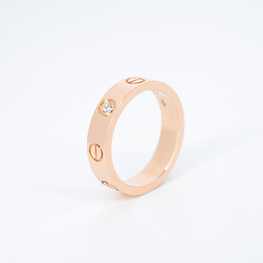 แหวน Cartier Love band 1Diamond #T3 18K Rose Gold Size 47# (Used) #vrcarim 5756