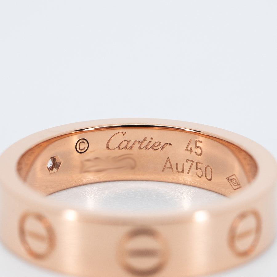 แหวน Cartier Love band 1Diamond #T3 18K Rose Gold Size 45# (Used) #vrcarim 5768