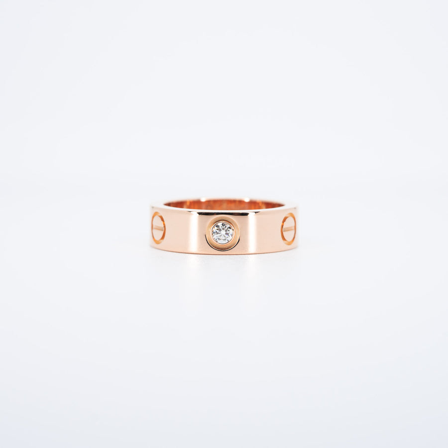 แหวน Cartier Love 3Diamonds Ring #T3 18K Rose Gold Size 50# (Used) #vrcarim 5778