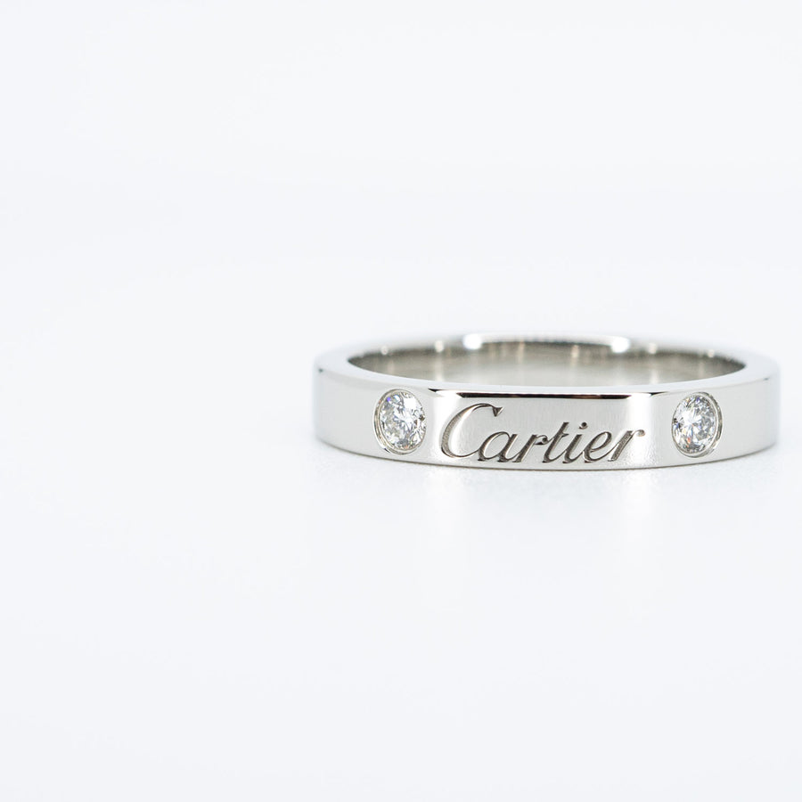 แหวน Cartier C De Cartier Band with 2Diamonds #T3 Platinum950 Size 49# (Used) #vrcarim 5759