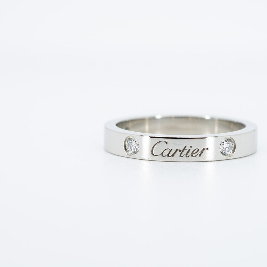 แหวน Cartier C De Cartier Band with 2Diamonds #T3 Platinum950 Size 50# (Used) #vrcarim 5772