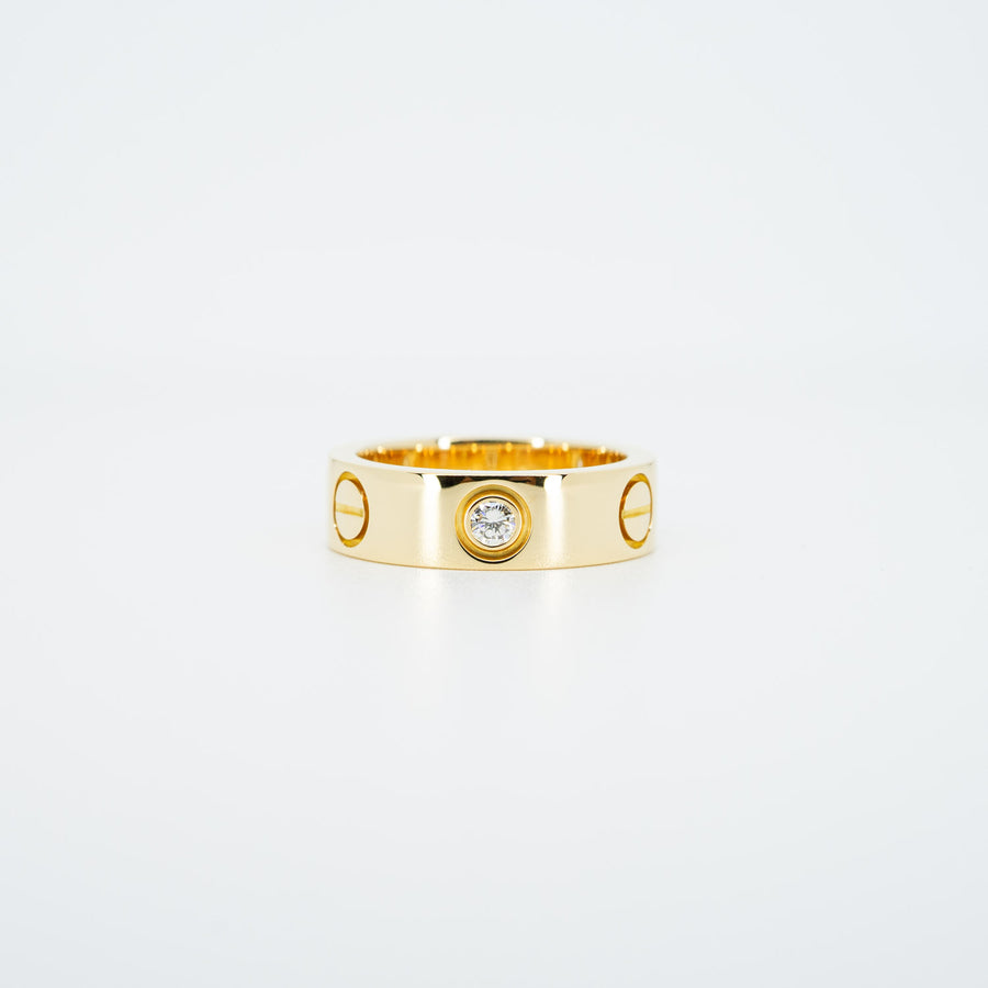 แหวน Cartier Love 3Diamonds Ring #T3 18K Yellow Gold Size 49# (Used) #vrcar 5810