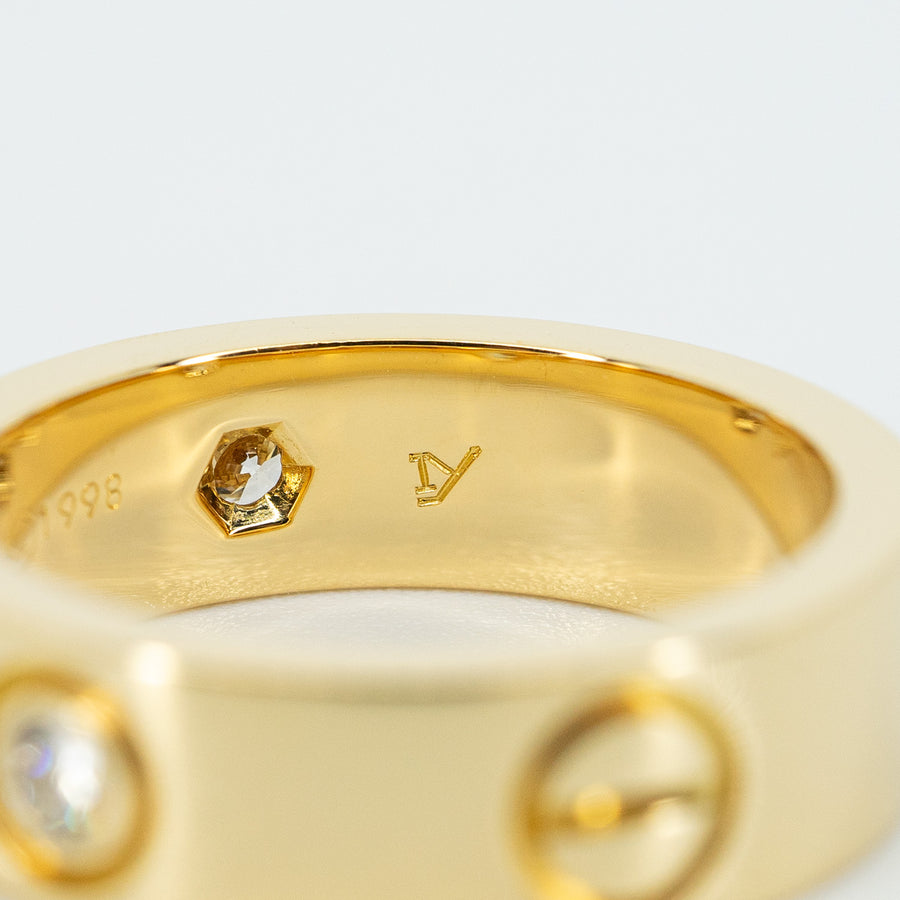 แหวน Cartier Love 3Diamonds Ring #T3 18K Yellow Gold Size 49# (Used) #vrcar 5810