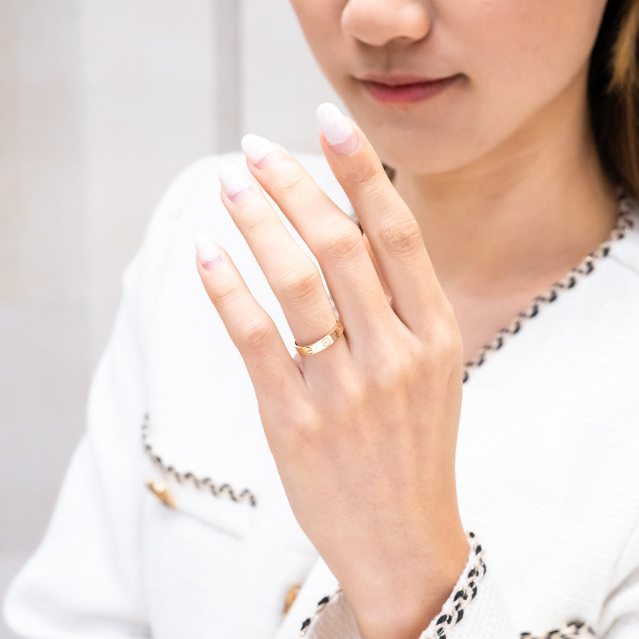 แหวน Cartier Love Ring, small model 18K Rose Gold Size 50# (Used) #vrca 1027