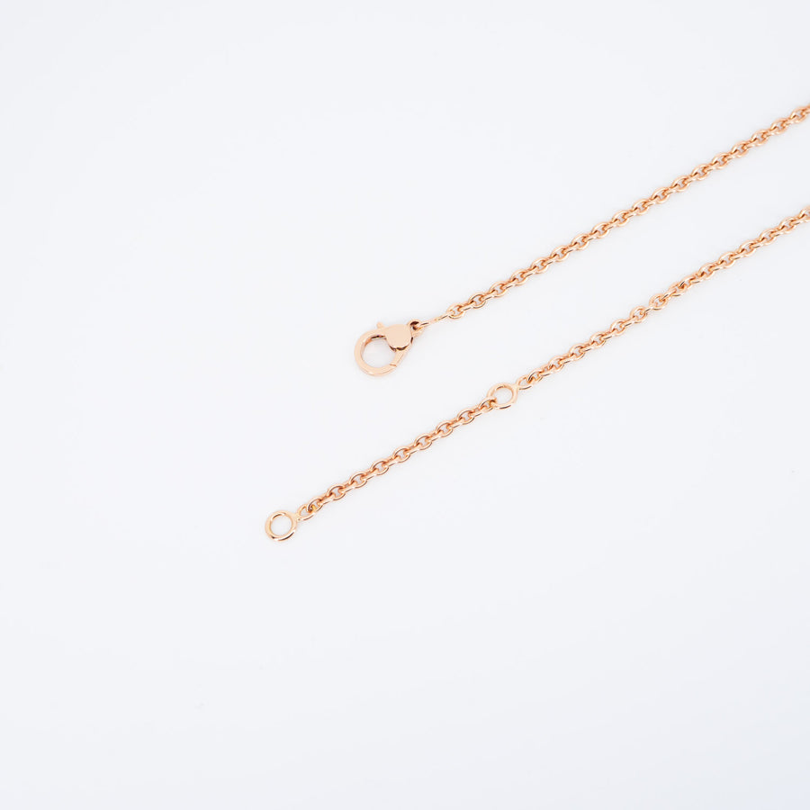 สร้อยและจี้ Hermes Finesse Lariat necklace #T3 18K Rose Gold Size 16.5-17.5"# (Used) #vrhe 0599