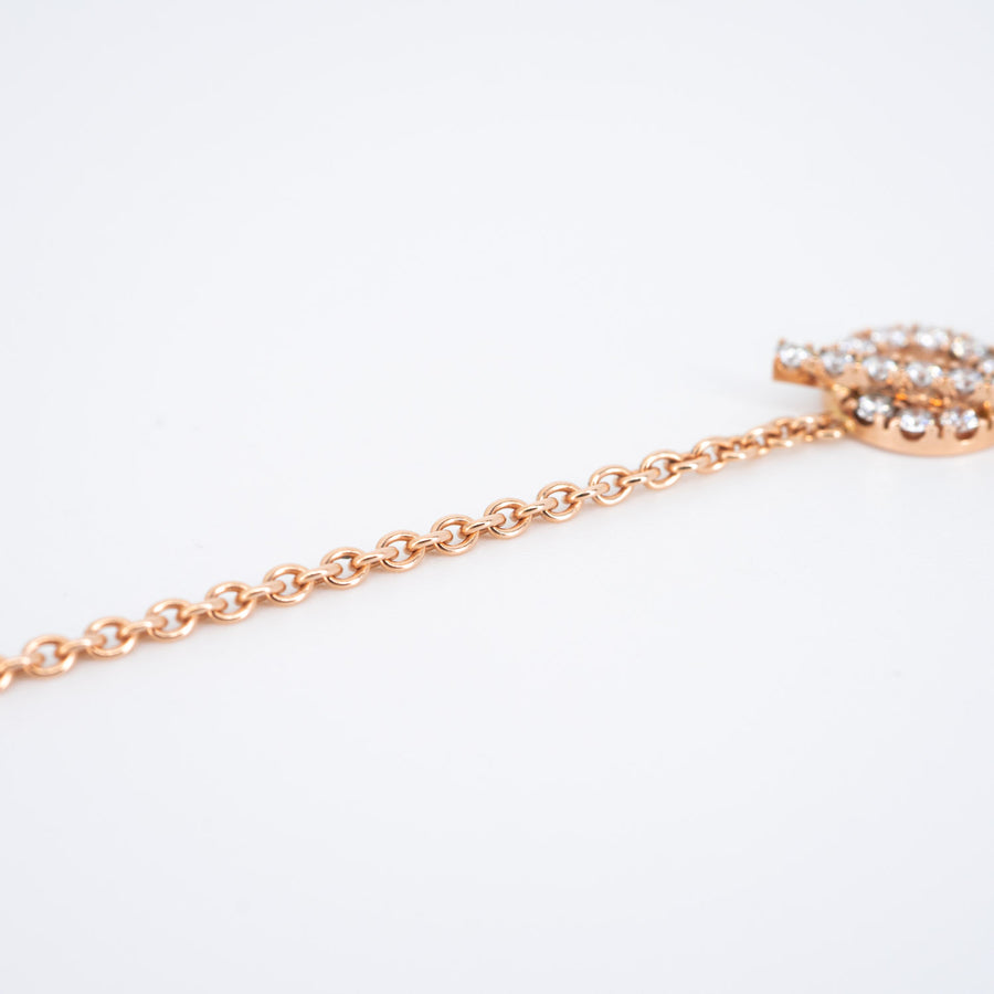 สร้อยข้อมือ Hermes Finesse bracelet With Diamonds #T3 18K Rose Gold Size SH# (Used) #vrhe 0598