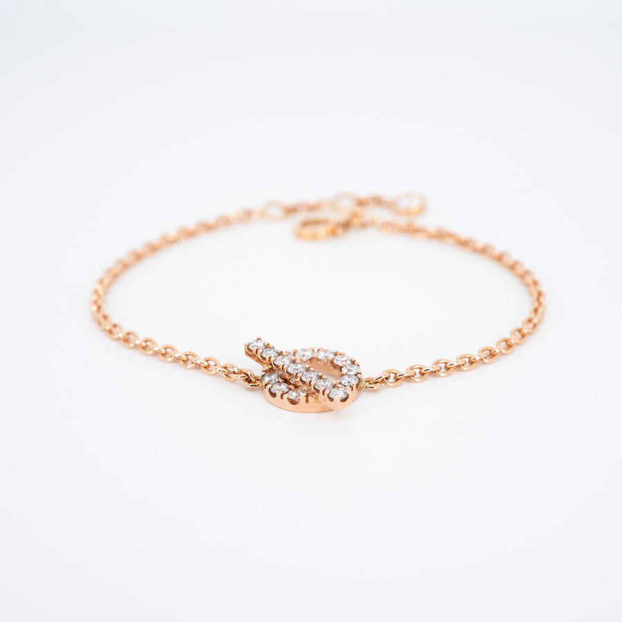 สร้อยข้อมือ Hermes Finesse bracelet With Diamonds #T3 18K Rose Gold Size SH# (Used) #vrhe 0598