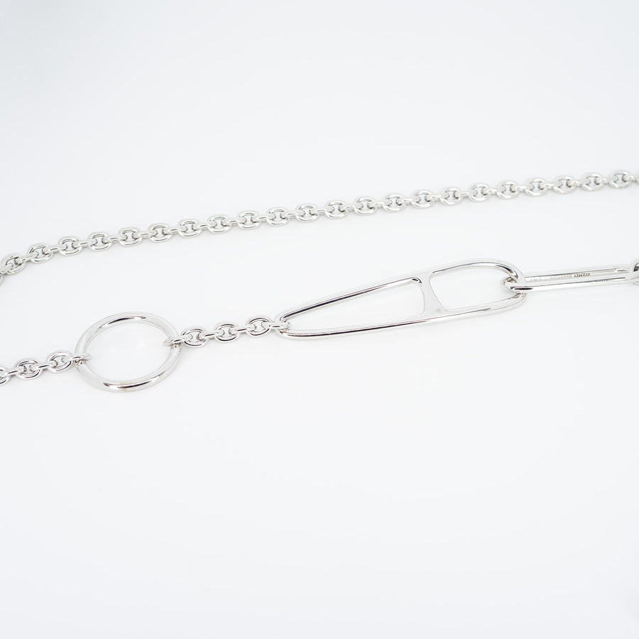 สร้อยและจี้ Hermes Chaîne d'ancre Punk silver925 Sterling Long Chain Link Necklace #TU Size 39"# (Used) #vrhe 0601