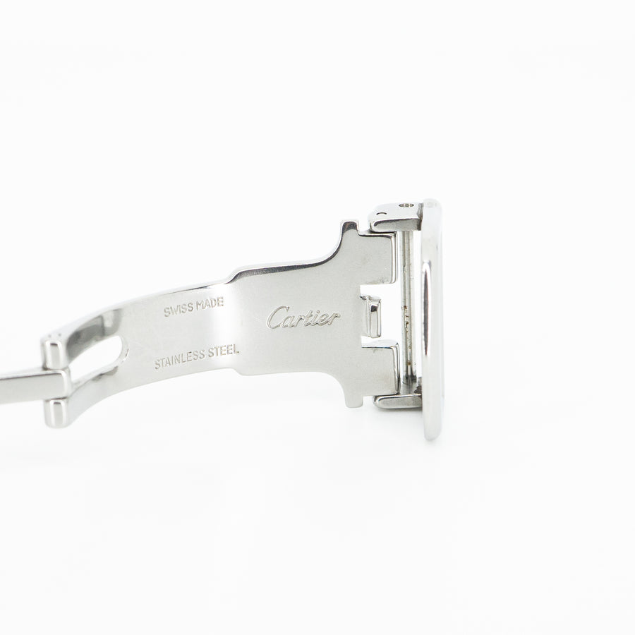 Cartier Folding Buckle Steel White Gold Plated 14 mm.