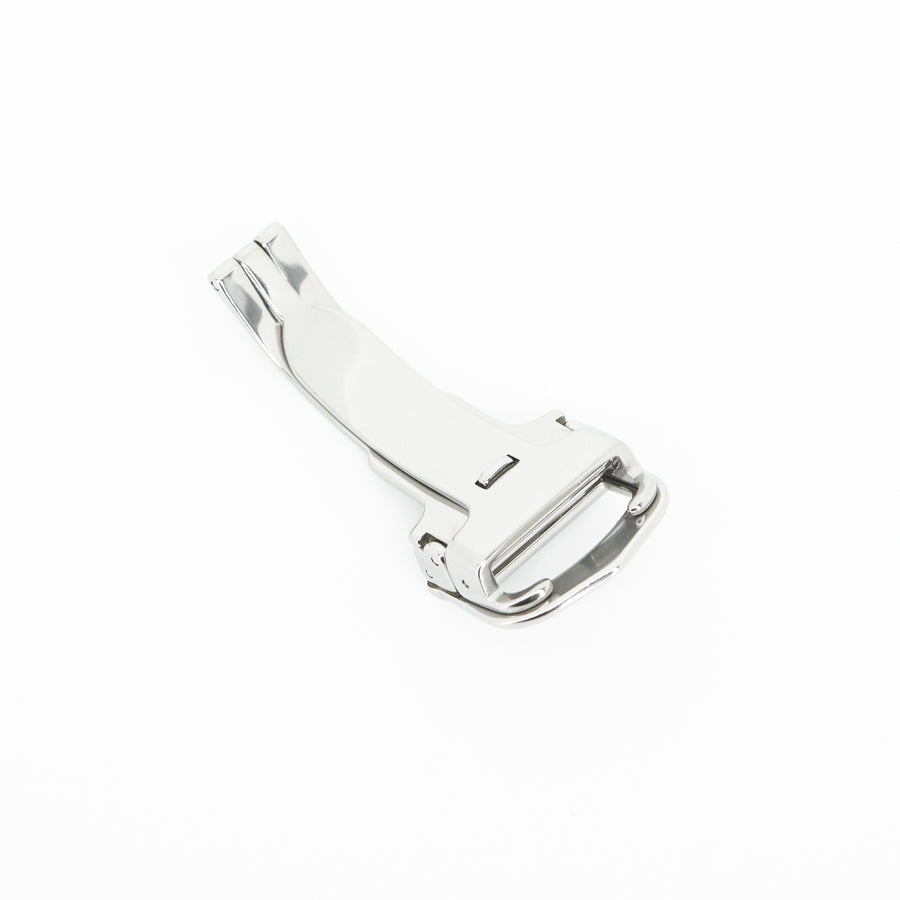 Cartier Folding Buckle Steel White Gold Plated 14 mm.