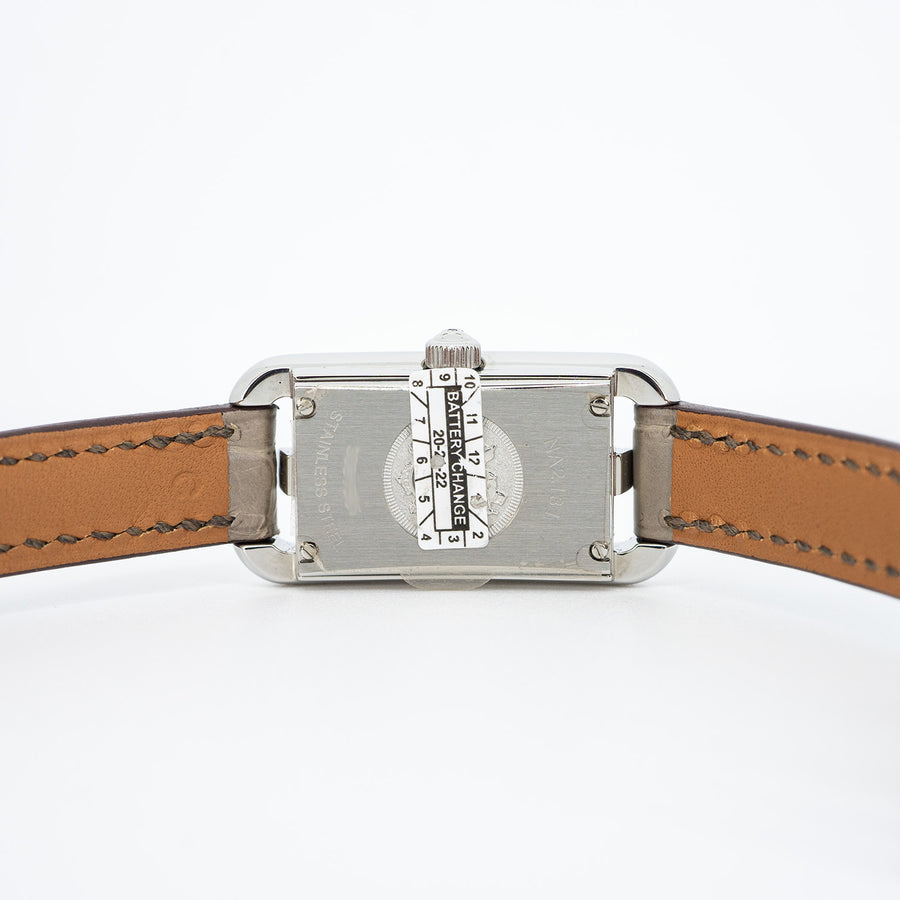 นาฬิกา Hermes Nantucket Jeté de Diamants watch, Alligator leather, Diamonds Stainless Steel Size&nbsp;17mm.# (Used) #vrhe 1066