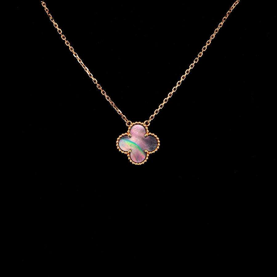 สร้อยและจี้ Van Cleef & Arpels Vintage Alhambra pendant with Mother-of-Pearl 18K Rose Gold Size 37-41.5cm.# (Used) #vrvanl 7565
