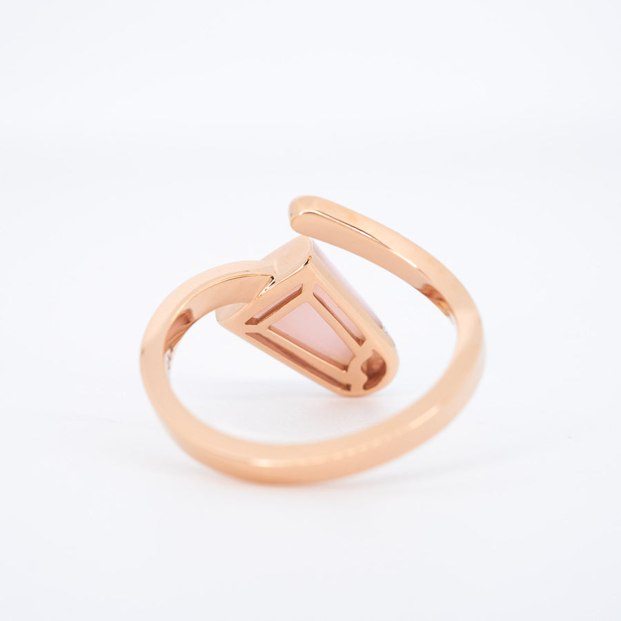 แหวน Bvlgari Gelati Ring, Pink Opal and Diamonds #TU 18K Rose Gold Size 54# (Used) #vrbvr 5909 #gemstone