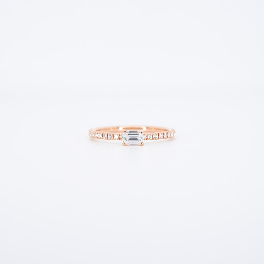 แหวน Cartier Etincelle de Cartier Solitaire Ring set with an Emerald-cut 0.16ct diamond #T2 18K Rose Gold Size 47# (Used) #vrcarim 5886
