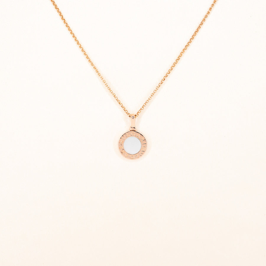 สร้อยและจี้ Bvlgari Bvlgari Bvlgari Necklace with 18 kt rose gold chain and pendant set with mother-of-pearl elements 18K Rose Gold Size 42-44cm.# (Used) #vrbvnlimt 5927